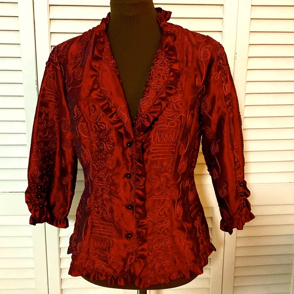 Vintage “Violin”  dressy Jacket wine color size medium
